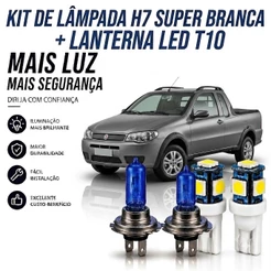 Lâmpada farol BAIXO - SUPER BRANCA FIAT STRADA G4 2009 ATÉ 2013