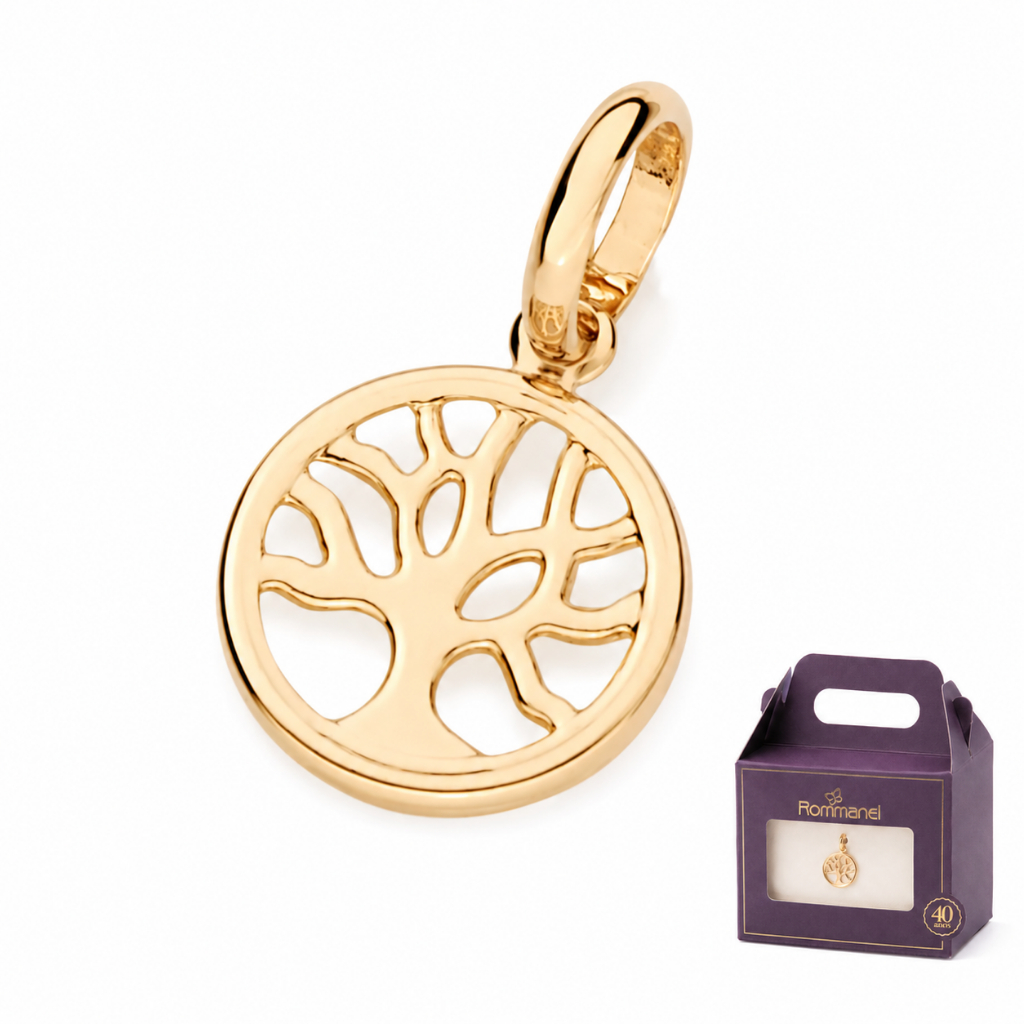 Pingente Rommanel Fol Ouro 18k Arvore Da Vida 541880