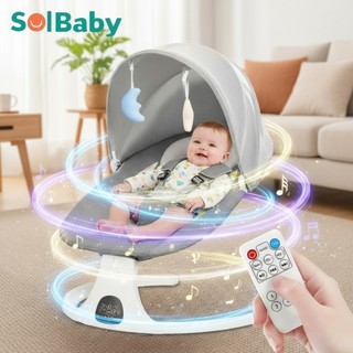 Cadeira De Balanço Automático Para Bebê Com Música Mosquiteiro e Controle Remoto 15kg