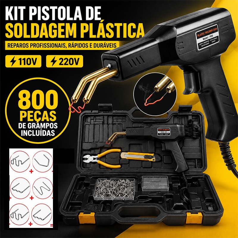 Soldador De Plástico Solda Para-choque Farol 800 Grampos 110v/220v