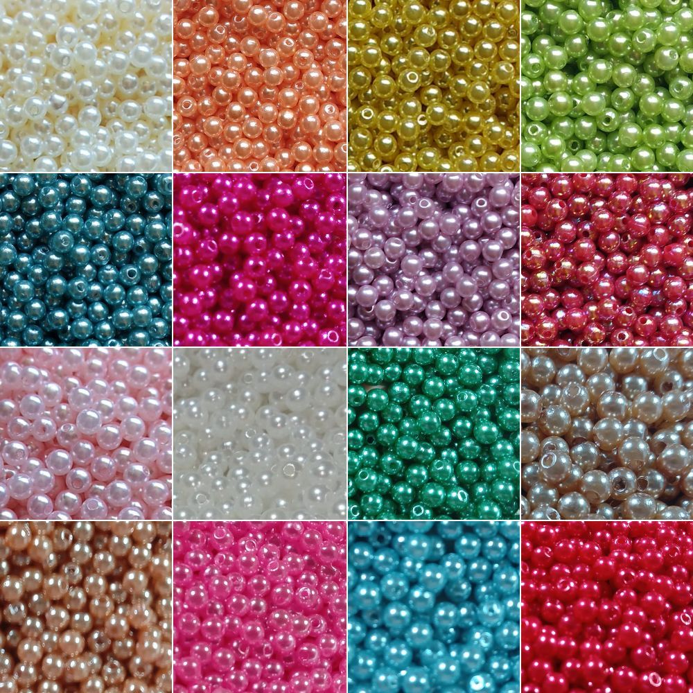Miçangas prata / douradaa3mm ABS ideal p/ colar pulseira brinco bijuteria artesanato e terço