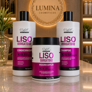 Kit Capilar PROFISSIONAL BELKIT LISO OBRIGATÓRIO 03 itens de 1 LITRO: Shampoo Condicionador Mascara