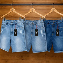Bermuda Masculina Jeans Destroyd Rasgadinha Casual