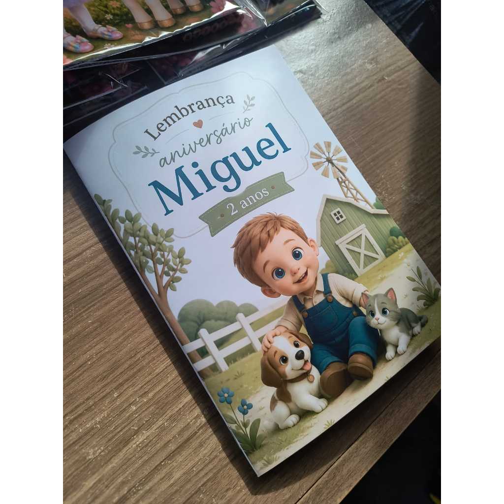 Livro Infantil Personalizado para Colorir Fazendinha | Revistinha de Colorir | Lembrancinha de Aniversário