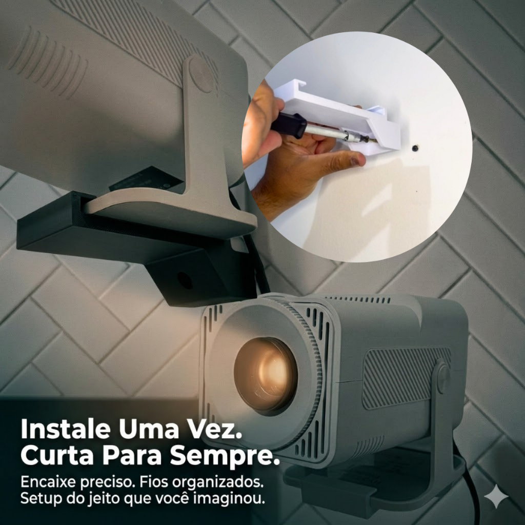 Suporte Para Projetor HY 320 Mini Fixação Parede Branco Preto Envio Rápido — imagem 2 de 2