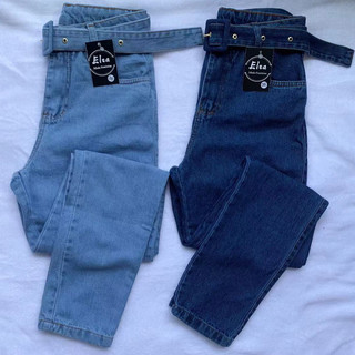 Calça jeans Mon com cinto feminina