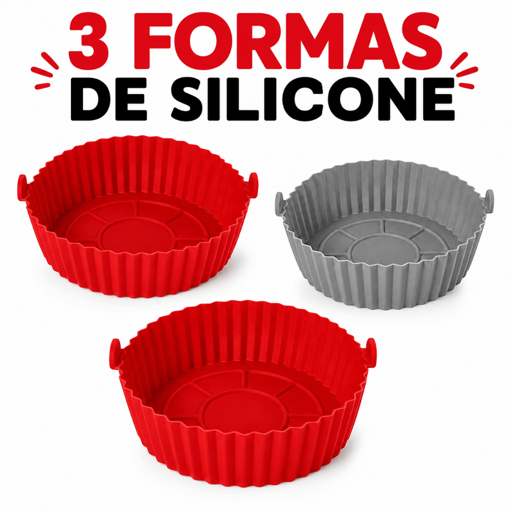 【OFERTA RELÂMPAGO】Kit Formas Silicone para Air Fryer Antiaderente Reutilizável Forno Microondas