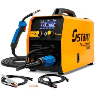 Máquina Inversora De Solda Sinérgica 200a 3 Em 1 Mig Tig Mma Com e Sem Gás E Tocha Fluxmig 200 Start