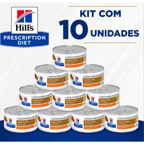 KIT 10 LATAS Ração Úmida Hill's Prescription Diet a/d Condições Críticas para Cães e Gatos - 156 g