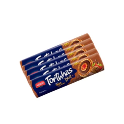 Kit 5un Biscoito Adria Tort Due Trufa e Geleia de Morango 140g