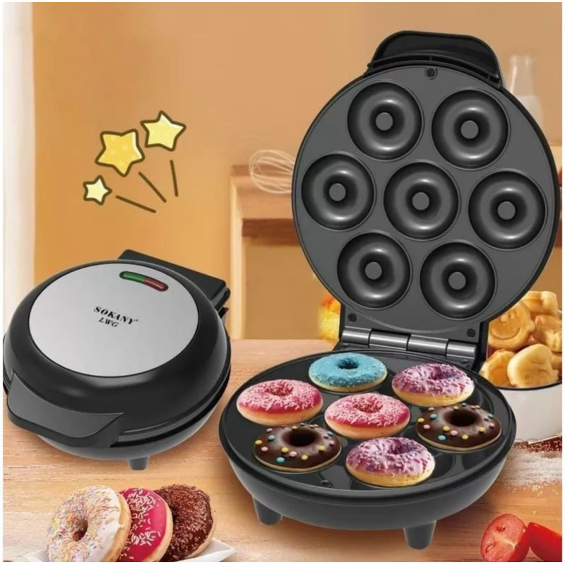 Maquina de Donuts Rosquinhas Mini Donuts Machine,Máquina De Sobremesa PortáTil Pra Lanche De Café Da Manhã Infantil 110V