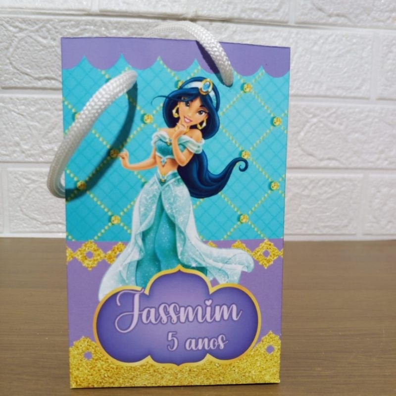 Sacolinha Princesa Jasmine Personalizada  – Lembrancinha Infantil Temática Princesas