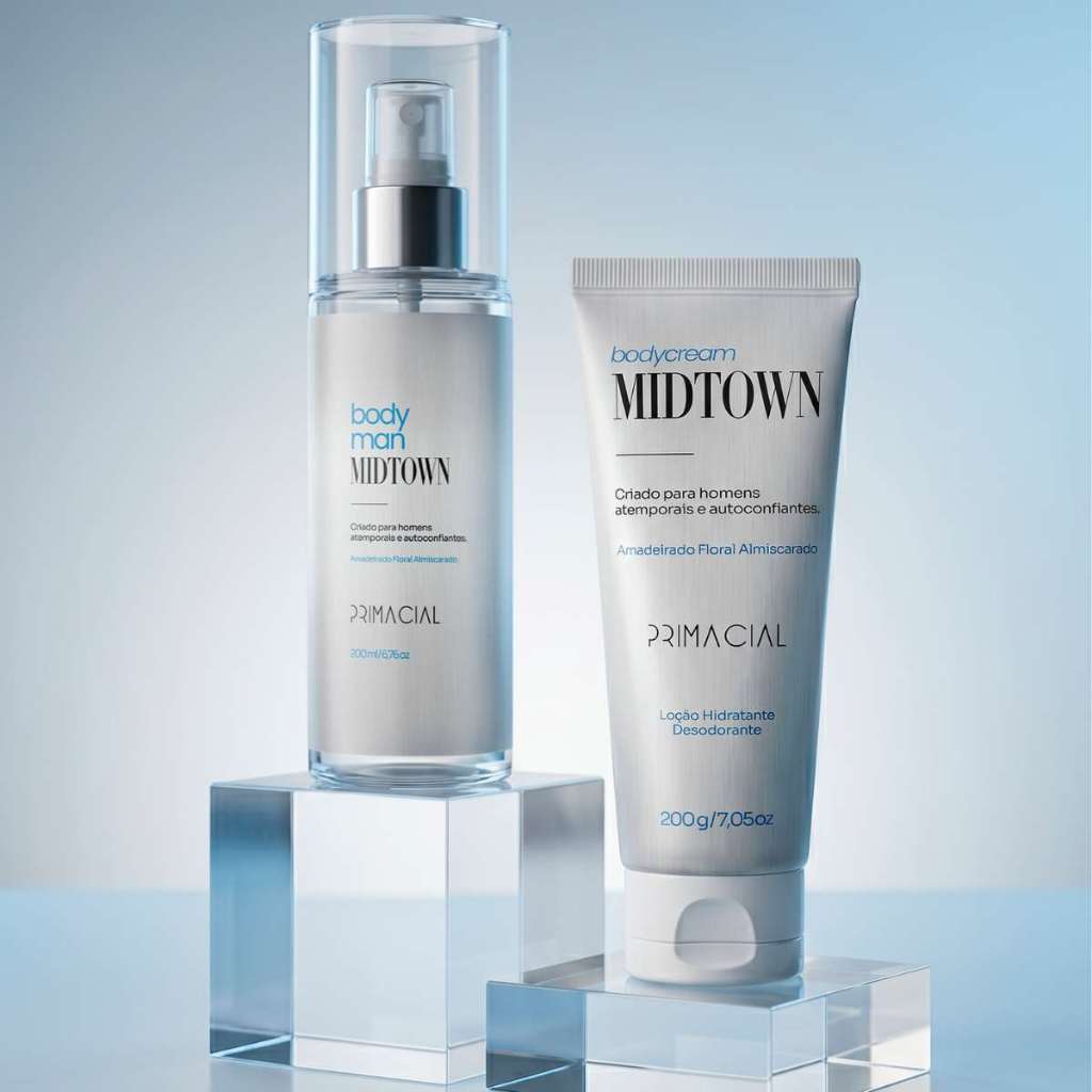 KIT COM BODY SPLASH MIDTOWN + HIDRATANTE DESODORANTE MASCULINO 200G - PRIMACIAL