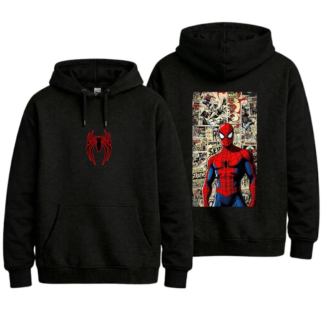 BLUSA DE FRIO MOLETOM CANGURU UNISSEX STREETWEAR ADULTO JUVENIL e INFANTIL Homem Aranha Anime