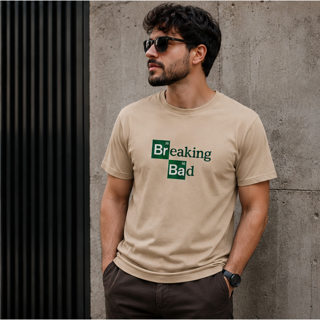 Camiseta Breaking Bad Masculina 100% Algodão Estampa Frontal Premium Unissex