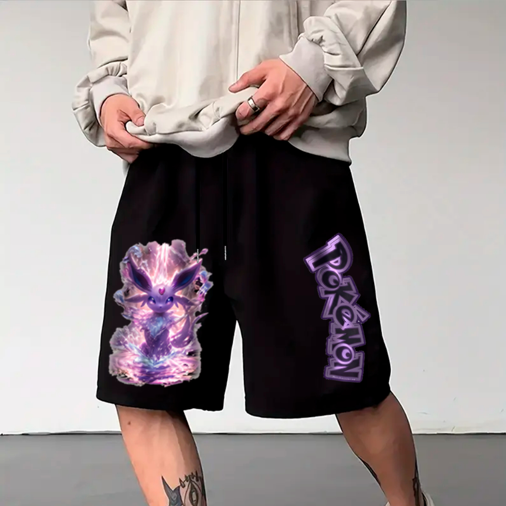 Short Bermuda Masculino Tactel Com Elastano Pokémon Esportivo Luta Livre Cool Moda Casual Praia Academia
