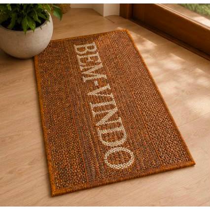 Tapete Para Porta Bem-vindo 45cm X 65cm Sisal Antiderrapante Capacho SEM PONTEIRAS