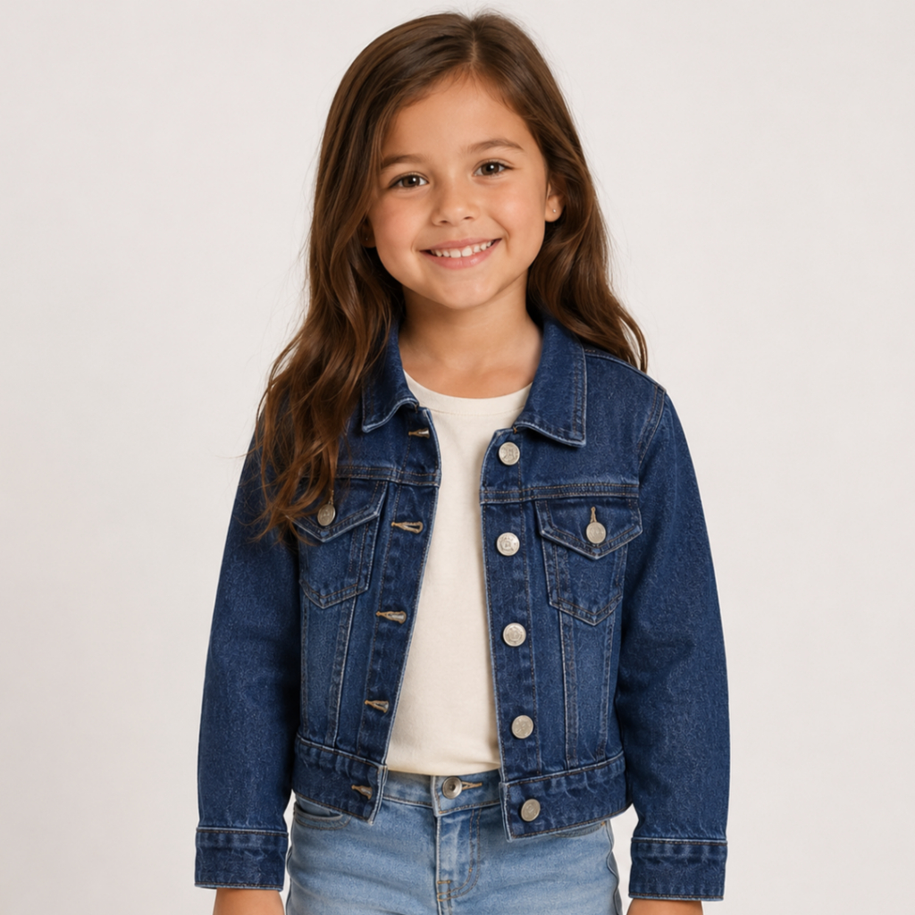 Jaqueta Jeans Feminina Infantil Menina Algodão Lordan