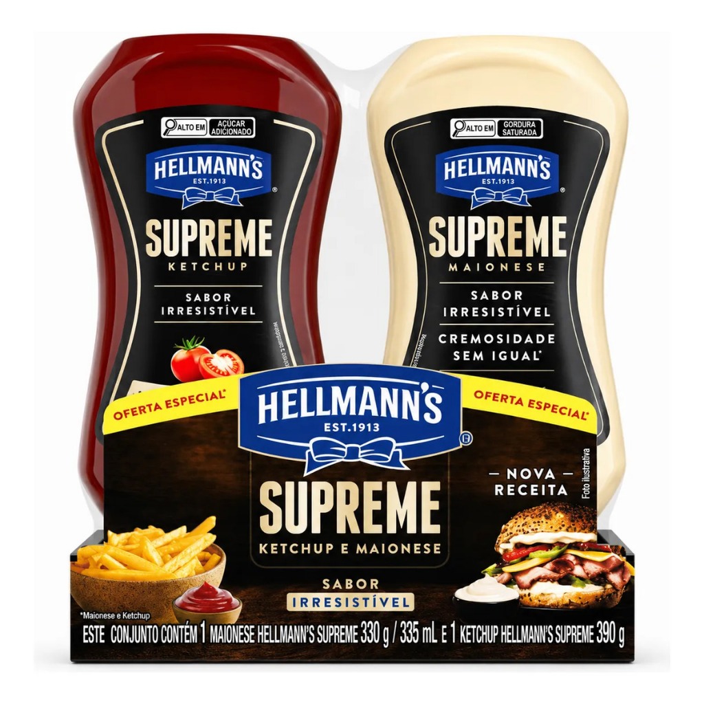 Kit Maionese Supreme 335ml + Ketchup 390g Hellmann's Original
