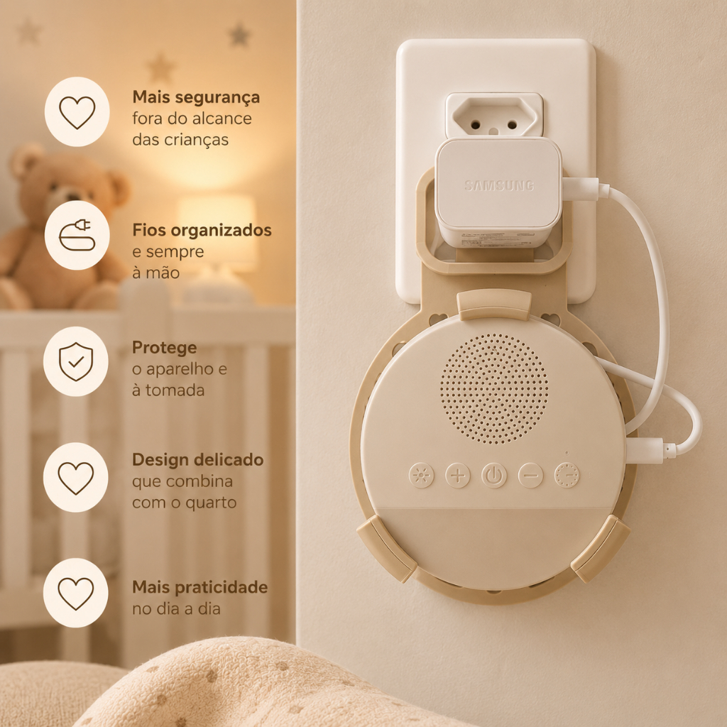 Suporte Máquina de ruído branco para crianças, Aparelho Sleep Sound Player temporizador de luz noturna Tomada Decorado