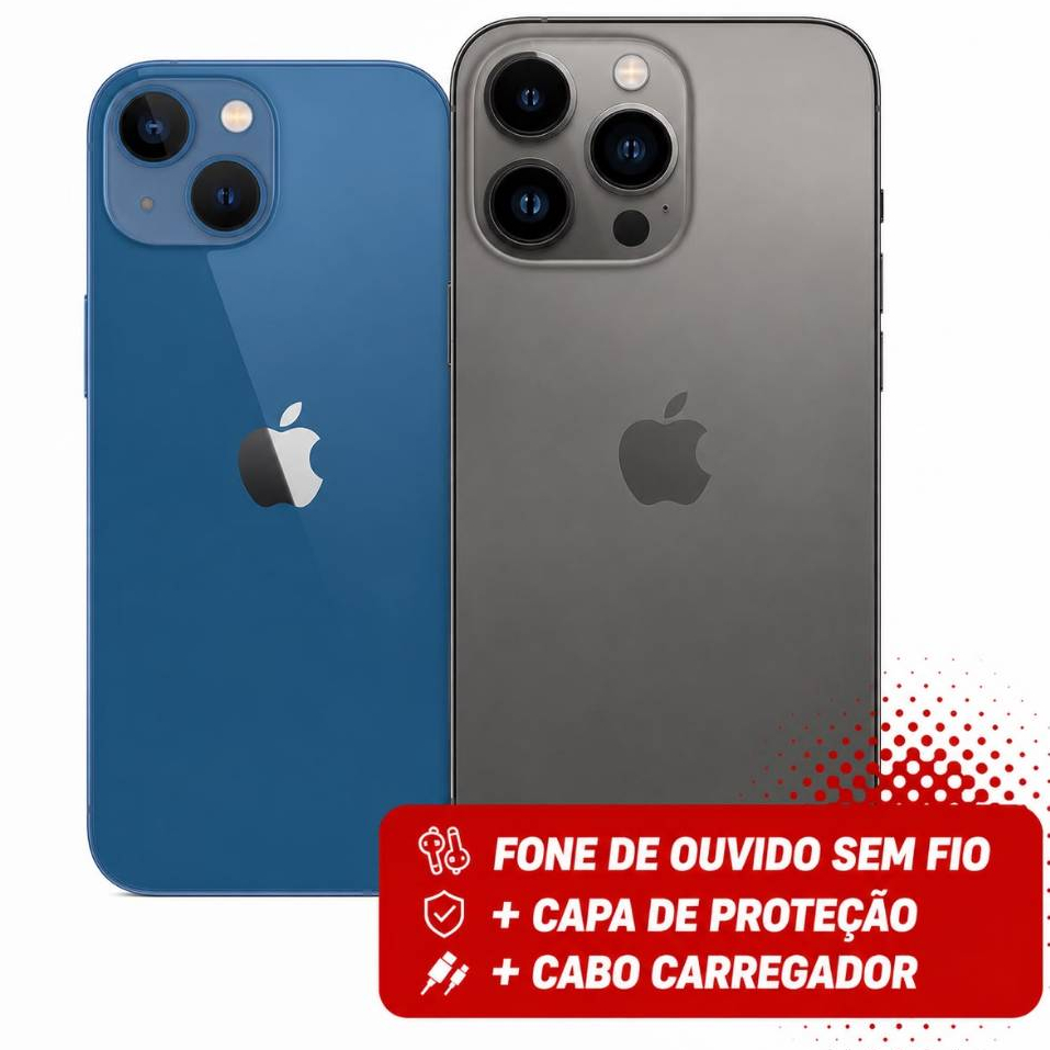 CELULAR APPLE IPHONE 13 E 13 PRO MAX 128GB (VITRINE) ORIGINAL, NOVO, ENVIO RAPIDO, PROMOÇÃO.