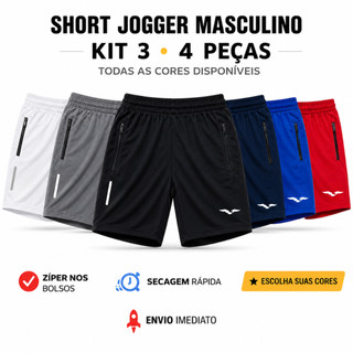 Bermudas Dry Fit Masculina com Refletivo Short Esportivo para Corrida Academia Caminhada e Treino