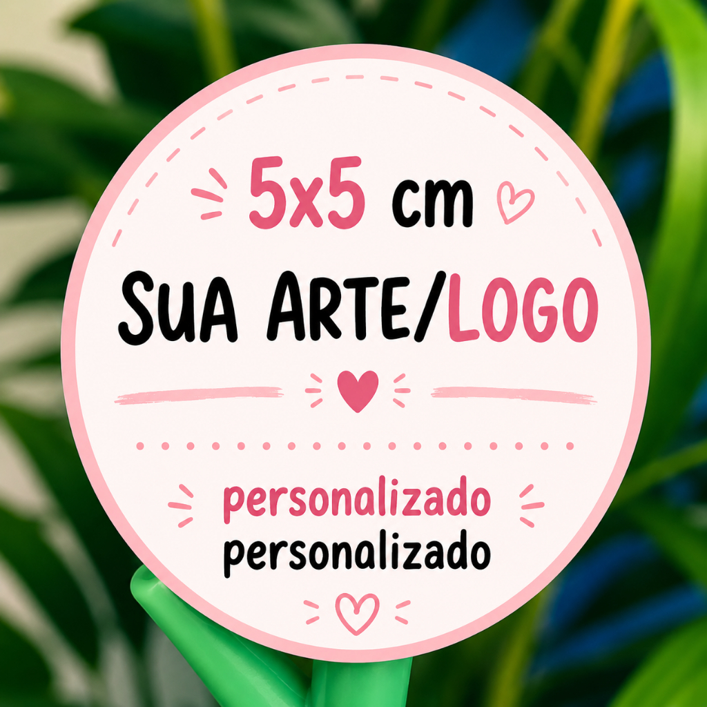 Adesivos Personalizados 5x5 cm Recorte Eletrônico Rótulos com Sua Logo ou Arte