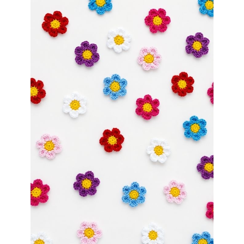 Flores de crochê para aplicação 4cm
