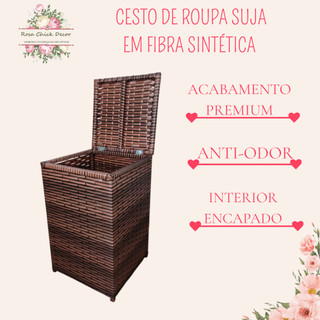 Roupeiro Organizador Vertical Fibra Sintética 40x40x65 Cesto Roupa Suja Brinquedos Montado