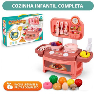 Cozinha Infantil Completa Brinquedo Pia Que Sai Água De Verdade Fogãozinho Mini Cozinha De Mesa Com Acessórios Comidinha