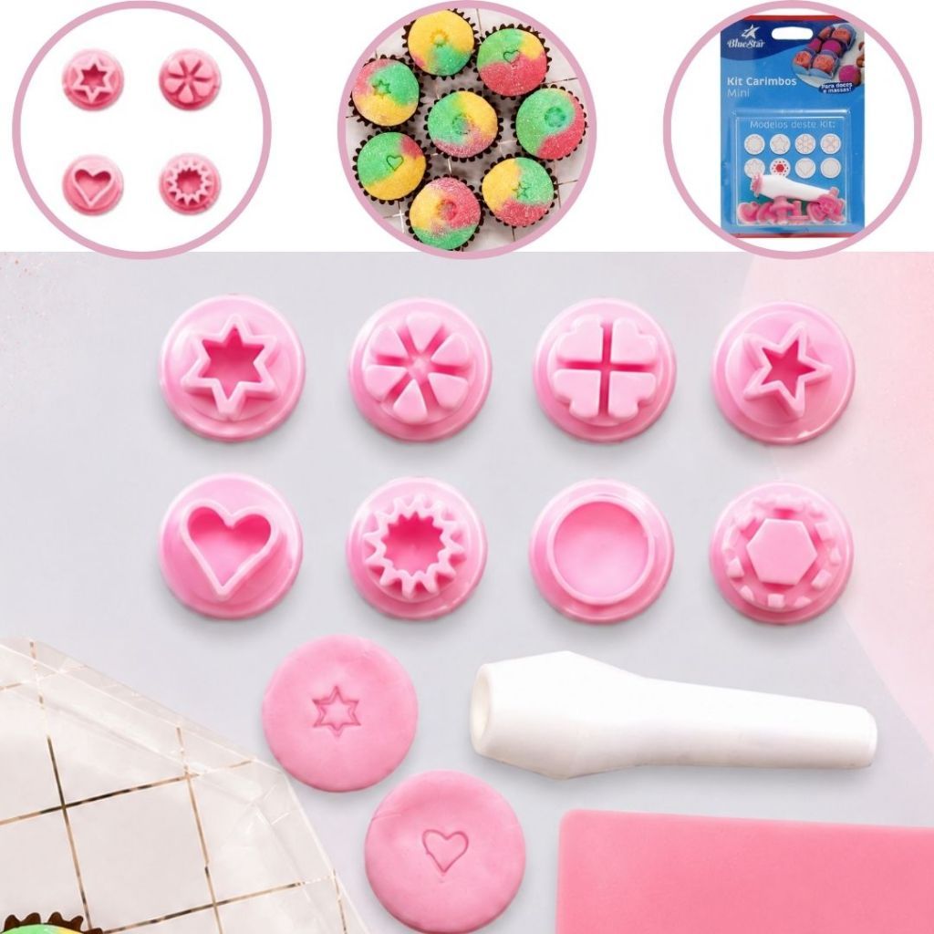 Kit Carimbo MINI Desenhos Para Brigadeiro Marcador Blue Star Desenho Para Docinho (CHOCO)