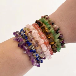 Pulseira de Pedras Naturais Cristais Energia