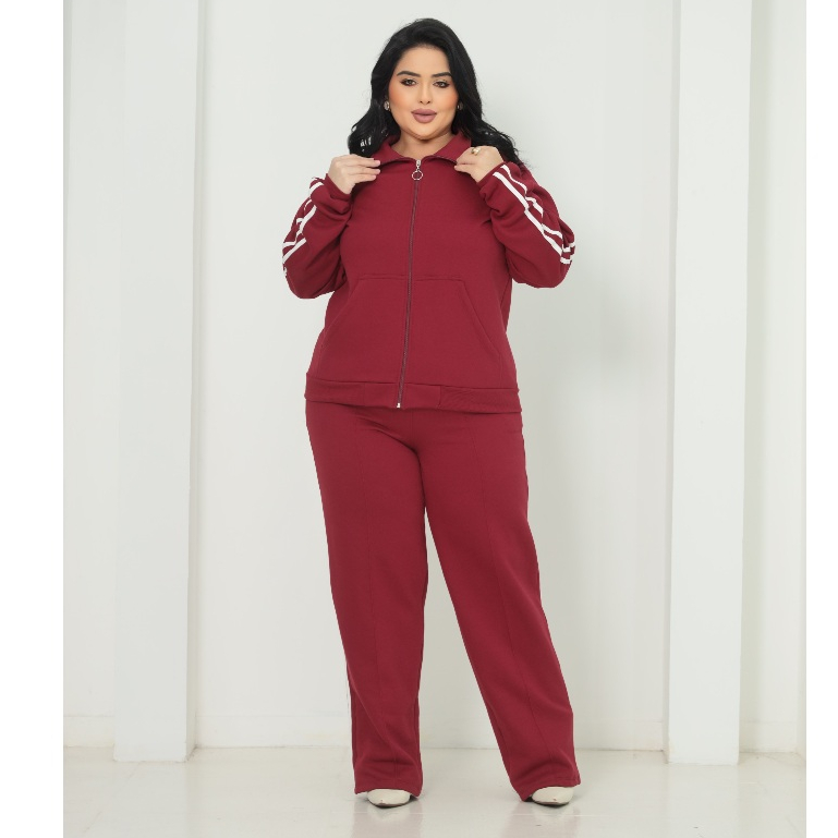 conjunto de moleton plus size moda inverno G1 G2 E G3 frio