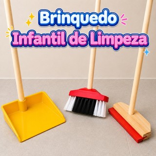 Brinquedo Infantil Mini Vassoura Rodo e Pá Brinquedo Educativo