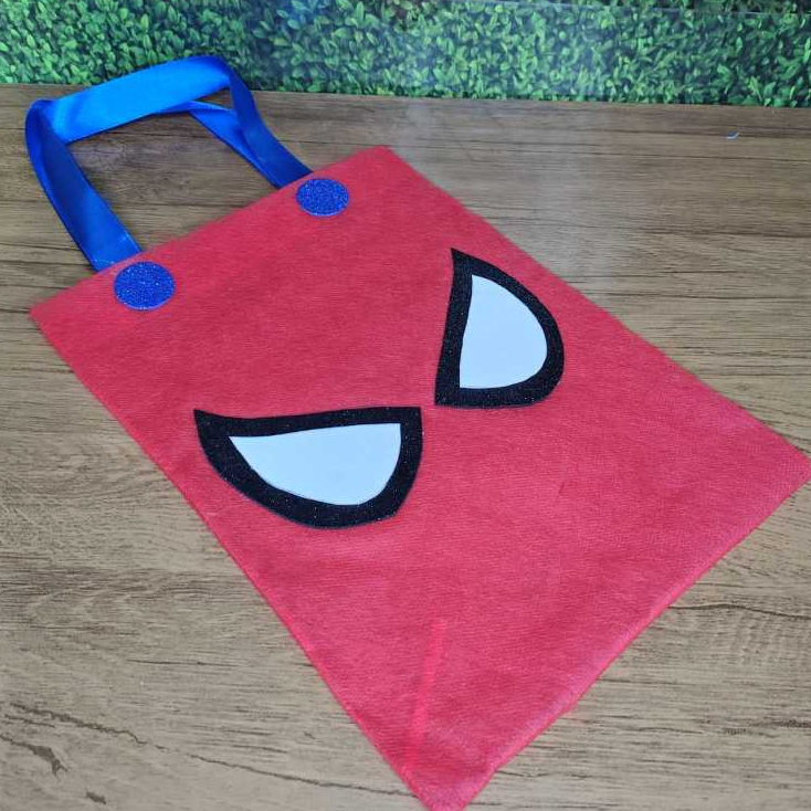 Sacolinha bolsinha surpresa personalizada para doces  lembrancinha para festa TNT alça cetim herói homem aranha