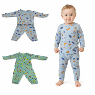 Kit 03 Pijama Manga Longa Bebê Masculino Infantil Menino P ao GG 100% Algodão Fresco Dormir