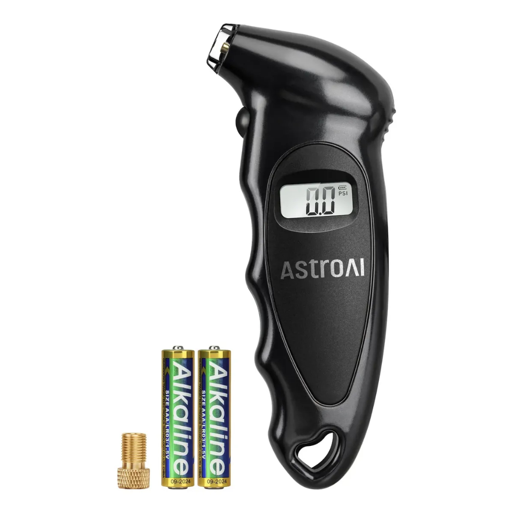 Medidor Pressão Pneus Digital 150 PSI LCD 0,1 PSI Manômetro Bocal Iluminado 4 Unidades Carros Motos Bicicletas AstroAI