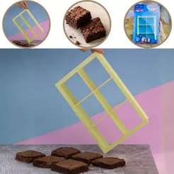 CORTADOR DE BROWNIE QUADRADO 6X6 BLUE STAR (M) OFF (CHOCO)
