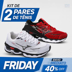 Kit 2 Pares Tênis Para Academia e Corrida com Amortecimento