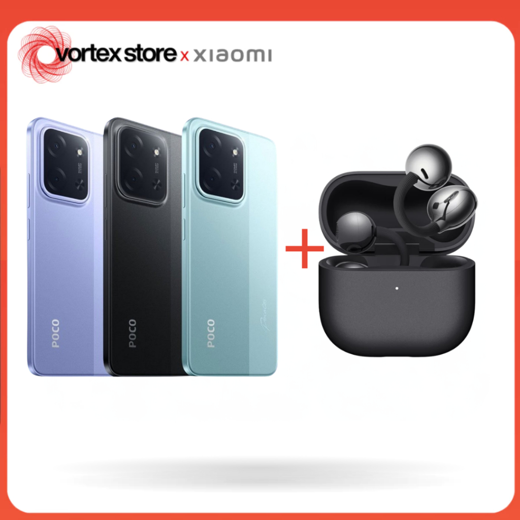 Kit Combo: Smartphone Xiaomi POCO C85 4G + Fones de Ouvido Huawei FreeClip 2, An