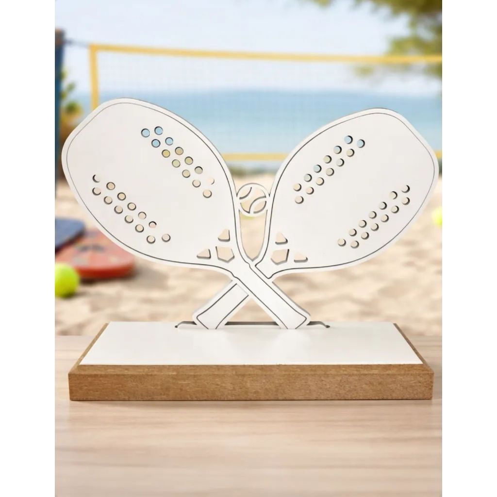 Troféu Mdf Branco Para Beach Tennis Torneios E Festas 1423
