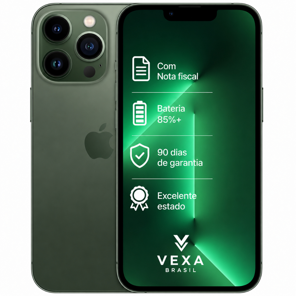 Apple iPhone 13 Pro Max 128GB Verde | Semi Novo Premium | Bateria Mínima 85%