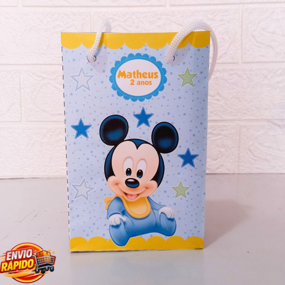 Sacolinha Mickey Baby  Personalizada| Festa Infantil|Lembrancinhas|Aniversário|Supresa