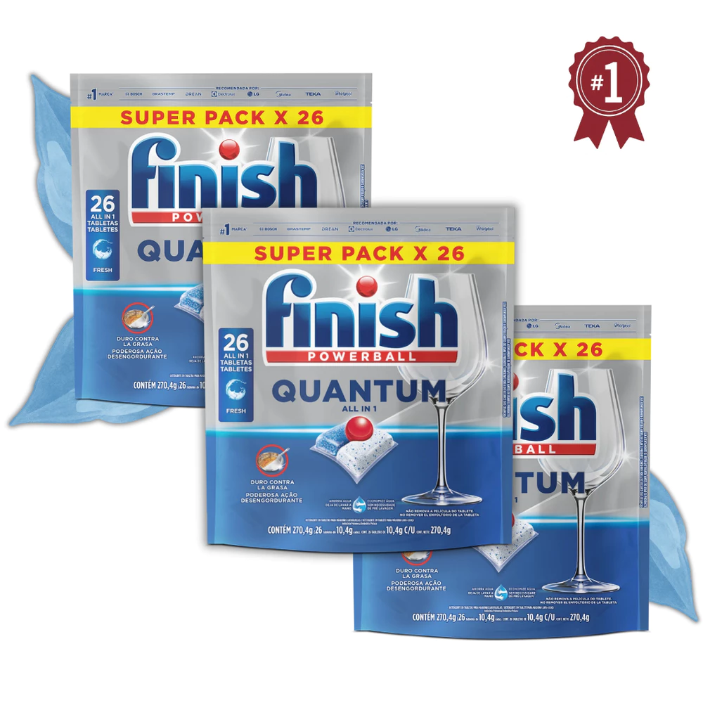 Finish Detergente em Tablete para Lava Louças 10/26/60 tabs Original Limpeza Profunda Contra Gordura
