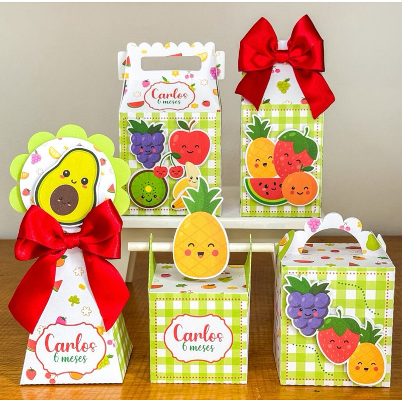 Frutinhas - Kit festa personalizado mimo lembrancinha aniversário papelaria infantil caixinhas