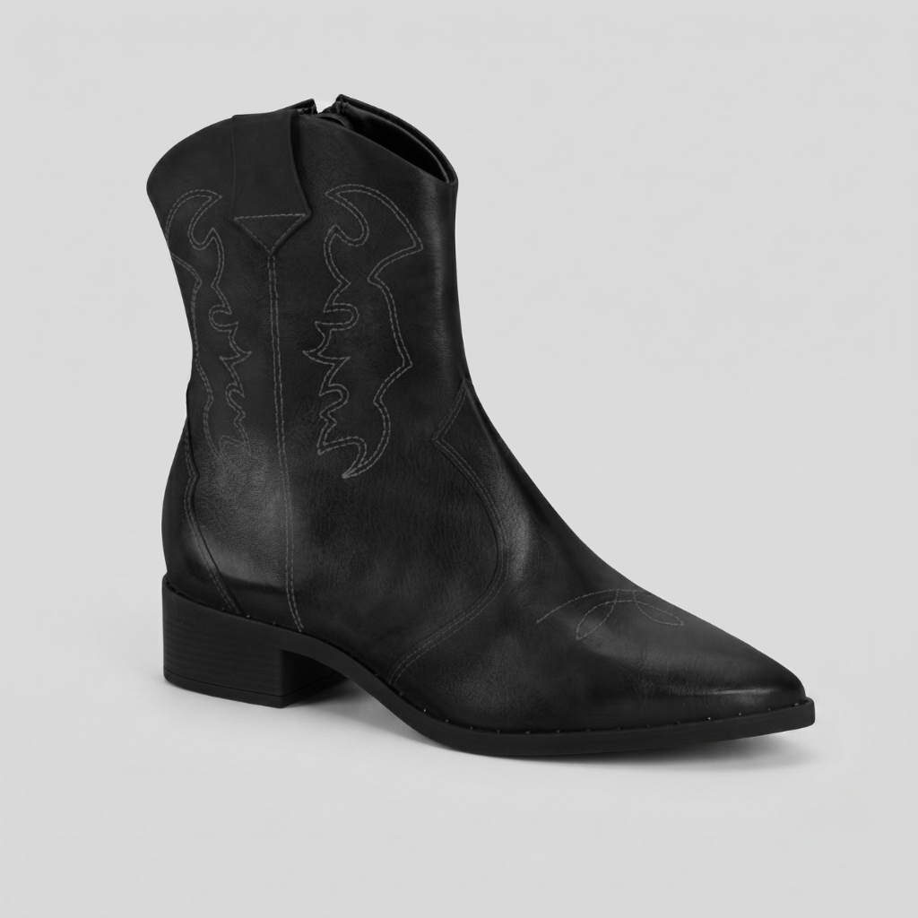 Bota Feminina Beira Rio Cano Curto Texana Western Salto Baixo Original