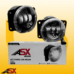 Kit Farol De Milha/auxiliar Led Embutido 40w 6000k Fiat