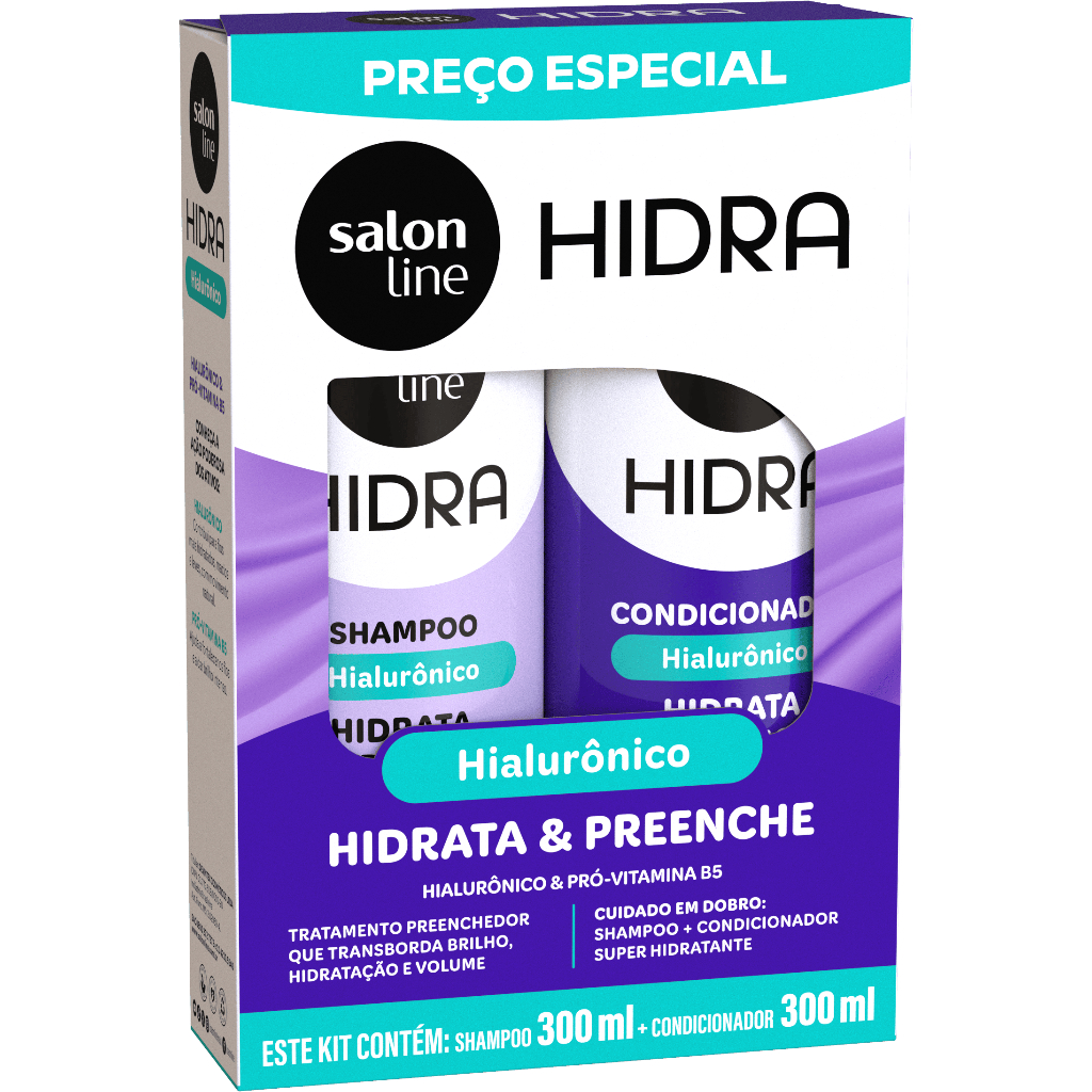 Kit Shampoo e Condicionador Hidra Hialurônico Salon Line 300ml
