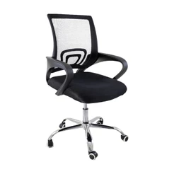 Cadeira de Escritório Begônia Ergonômica Tela Mesh Apoio Lombar Ajuste de Altura Giratória 120kg Preta