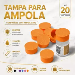 Kit Tampas para Ampolas 3ml - TG - Kits 4, 10 e 20 Unidades | Diversas Cores
